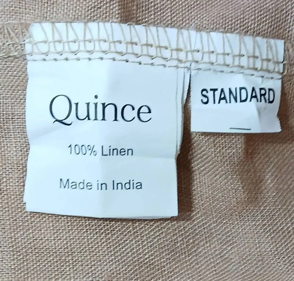 Quince 100% linen pillow cases nutmeg rose gold standard 2 pieces